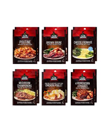 Club House Quality Natural Dry Sauce/Seasoning Mix Ultimate Gravy Pack 12 Count Brown