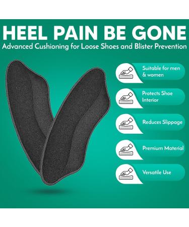 Premium Heel Grip Cushion Pads - Prevent Blisters & Secure Loose Shoes | 4 Pairs Self-Adhesive in Black/Beige - Buy Online on GoSupps.com