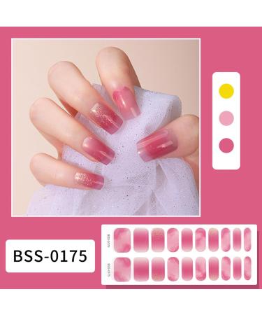 Streysisl Nail Gel Strips Gel Nail Stickers - Semi-Cured Gel Nail Strips Completely Wrapped Nail Stickers Nail Polish Strips Gradient Stickers Glittering Self-Adhesive 0175 - Buy Online on GoSupps.com