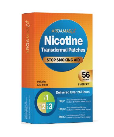 Aroamas Cot Aroamas Nicotine Patches to Help Quit Smoking, Stop Smoking - Delivered Over 24 Hours Transdermal System Aids That Work | Steps 1, 2, and 3 56 (8 Week Kit)