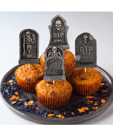 Dtzzou 24pcs Halloween Cupcake Toppers Halloween Cupcake Picks for Halloween Party Decorations Halloween Supplies - Buy Online on GoSupps.com