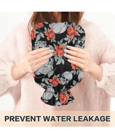 Skull Hot Water Bottle with Vintage Roses | BPA Free 2L for Pain Relief & Cramps - International Shipping Available - Buy Online on GoSupps.com