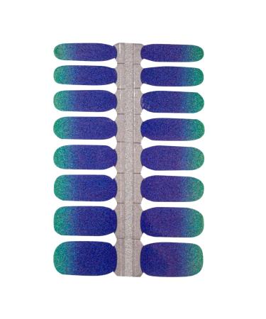 My nails nail foils color gradient blue i 16 ultra-thin nail polish strips blue/green i self-adhesive premium nail art wraps i adheres to natural and lacquered acrylic gel & shellac nails - Buy Online on GoSupps.com