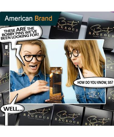 Super Grip Bobby Pins - Black - 60 Count | Secure Hold Hair Accessories - Buy Online on GoSupps.com