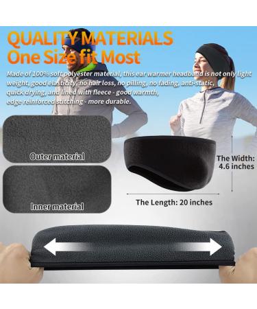 Acokac Winter Fleece Ear Warmer Headband - Black | Cold Weather Ear Muffs for Ski, Running & Cycling - Buy Online on GoSupps.com
