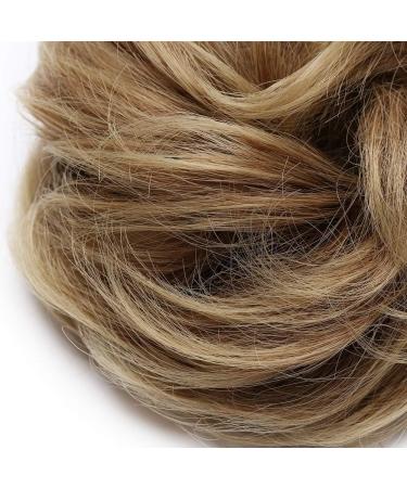 Fake Hair Bun Scrunchie Messy Bun Chignon Wavy Donut Updo Synthetic Extensions 35g Golden Brown & Blond - Buy Online on GoSupps.com