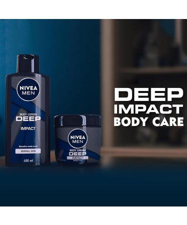 Nivea Men Body Cream Deep Impact 13.5oz - 48h Moisture for Normal Skin | Beiersdorf International Shipping - Buy Online on GoSupps.com