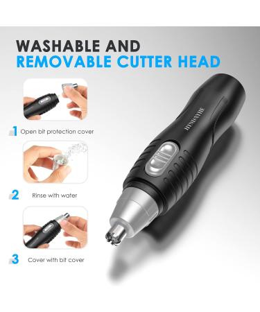 Ear and Nose Hair Trimmer for Men and Women - Dual Edge Blades, Facial Hair Removal Tool - Easy to Clean, Black - Buy Online on GoSupps.com