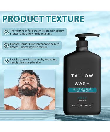 Wrinkle Defense Tallow Balm for Men | Natural Moisturizer & Skincare Kit | Diminish Fine Lines & Wrinkles - Buy Online on GoSupps.com