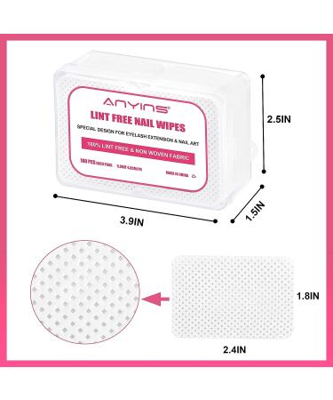 ANYINS 720 PCS Lint Free Nail Wipes - Super Absorbent for Nail Polish Removal and Eyelash Extensions - Non-Woven Fabric - White - Buy Online on GoSupps.com