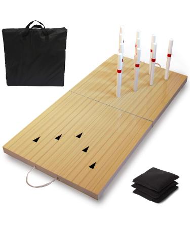Driveway Games Bean Bag Toss Lawn Bowling Set for Adults & Kids. Outdoor Indoor Alley & Game Candlepins