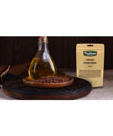 Thames Organic 500g Golden Flaxseed Linseed: High Fiber, Protein, Omega-3s, Non-GMO, Vegan, Raw Superfood - Buy Online on GoSupps.com