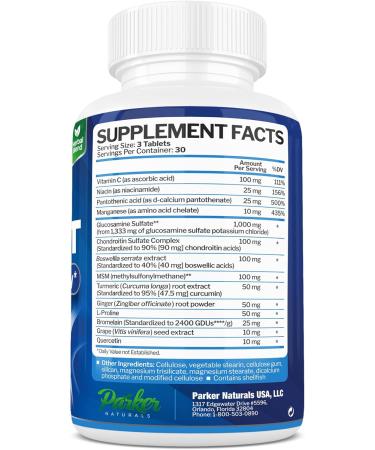 Joint Support Supplement - Glucosamine Chondroitin MSM & Turmeric for Mobility & Flexibility - 90 Capsules - Buy Online on GoSupps.com