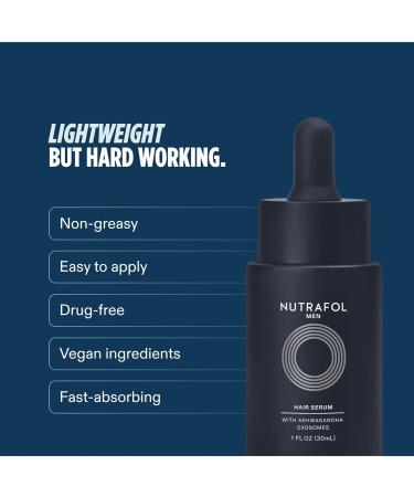 Nutrafol Men’s Hair Serum - Clinically Tested for Thicker Hair & Scalp Coverage - Lightweight Non-Greasy Daily Use - 30mL - Buy Online on GoSupps.com