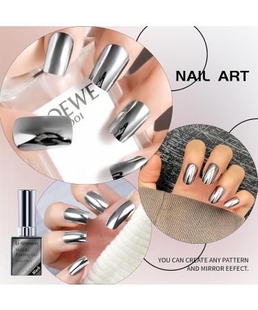 U-Shinein Metallic Painting Gel Kit - Black Grey Nail Art UV Gel - Buy Online on GoSupps.com