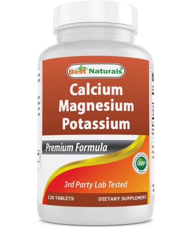 Best Naturals Calcium Magnesium Potassium - 120 Tablets - Non-GMO & Gluten Free - Buy Online on GoSupps.com