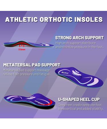 Plantar Fasciitis Gel Orthotic Arch Support Insoles for Heel Pain Relief - Men 7-8.5/Women 8-9.5 - Buy Online on GoSupps.com