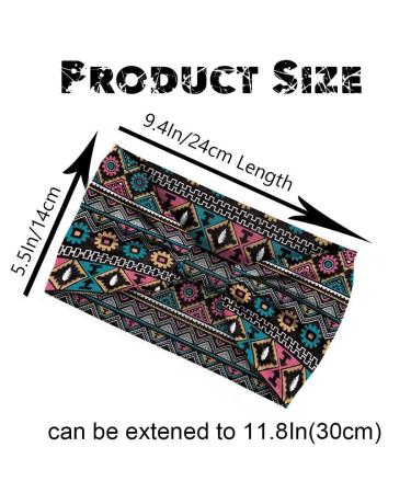 Boho Headbands Set A - 3Pcs | Wide Knotted Turban Hairbands for Women and Girls | Floral Cotton Yoga Hair Wraps - Buy Online on GoSupps.com