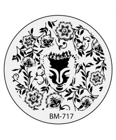 Stamping stencil plate BM 717 Bundlemonster flowers flower tribal nail art nail design