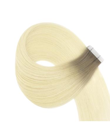 Youngsee Ombre Real Hair Tape Extensions - 45cm Light Brown to Blonde Virgin Smooth Weft 5pcs #R8T60 - Buy Online on GoSupps.com