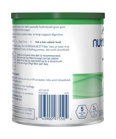 NutriSOURCE Fiber Supplement Powder - Unflavored, 15 Calories per 1 tbsp, 7.2 oz Can - 205 g - Buy Online on GoSupps.com