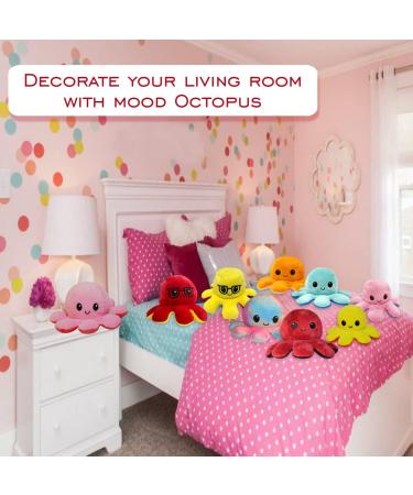 FASTEXX Octopus Reversible Plushie - Double-Sided Flip Mood Octopus - Sweet Gift for Kids & Family - Pink/Pink - Buy Online on GoSupps.com