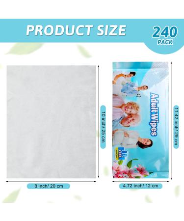 240 Extra Large Thick Body Wipes | Rinse Free Shower Wipes | Disposable for Adults | Ideal for Elderly, Bedridden, Disabled | Home, Travel, Camping - Buy Online on GoSupps.com