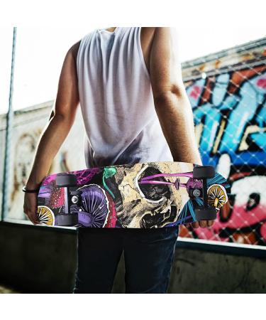 HANZHY Mushrooms and Skull Skateboard Grip Tape Bubble Free Skateboard Griptape Sheet Easy to Apply Longboard Grip Tape Anti Slip Sand Paper Tape for Boys Girls Teens - Buy Online on GoSupps.com