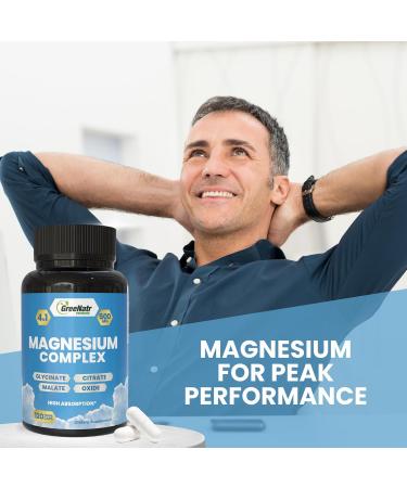 GreeNatr Magnesium Complex Supplement - Magnesium Supplements with Glycinate Citrate Malate & Oxide - Magnesium Tablets for Digestion Sleep Heart Health & Energy - Magnesium Vitamins 120 Counts 120 Count (Pack of 1) - Buy Online on GoSupps.com