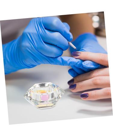 minkissy Nail Art Crystal Cup Nail Powder Bowl Containers with Lids Glass Cups with Lids Acrylic Liquid Container Nail Palette Carved Pen Wash Cup Crystal Pen White Crystal With Cover - Buy Online on GoSupps.com