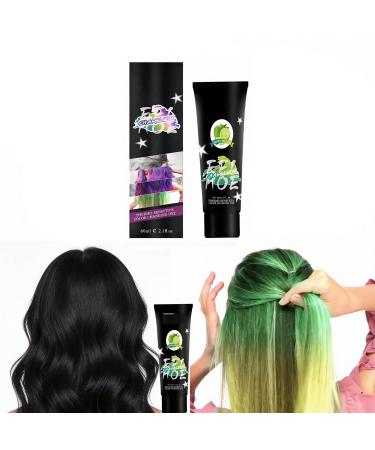 Couleur De Cheveux D grad e Teinture Temporaire Non Dommageable Lavage Facile Styles Vibrants For Un Usage Quotidien Doux For Les Et Le Cuir Chevelu(Green and yellow)