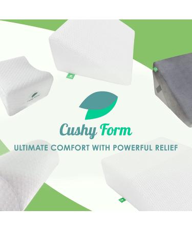 Cushy Form Knee Pillow for Side Sleepers - Orthopedic Wedge Leg Pillow for Sleeping, Hip & Lower Back Pain - Memory Foam Cushion, Washable Cover & Travel Bag - White - Buy Online on GoSupps.com