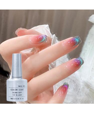 Cat Eye Gel Nail Polish Double Illusion Glitter Magnet Glitter Nail Gel Polish Auroras Shining Gel Nail Gel Cat Eye Pearl Shell Sparkle Gel Nail Polish Soak Off UV Led Gel Nail Polish (02#) - Buy Online on GoSupps.com