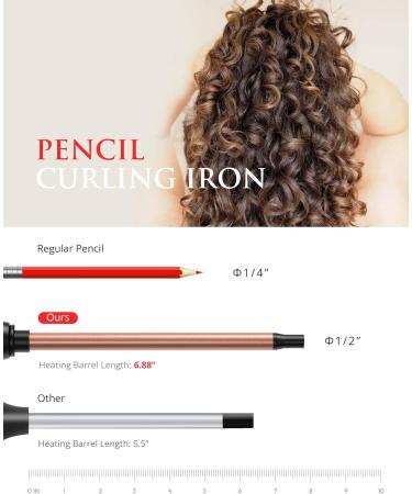 1/2 Inch Small Curling Iron - Ceramic Long Barrel LCD Display Travel Dual Voltage 15 Temp Settings Includes Heat Glove - Perfect for Tight Curls on Medium to Long Hair - Buy Online on GoSupps.com