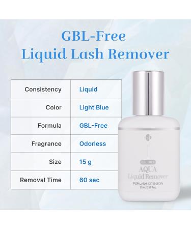 BL Lashes Aqua GBL-Free Liquid Lash Remover | Fast 60 Sec Adhesive Remover for Eyelash Extensions | Low Irritation | Professional Quality from South Korea (15g - Buy Online on GoSupps.com