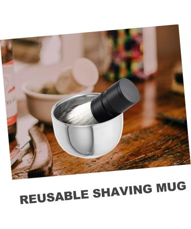 Moluckfu Bartbrush Shell Metal Shaving Cup - Portable Reusable Razor Bowl for Men | Perfect Gift for Shaving Enthusiasts - Buy Online on GoSupps.com