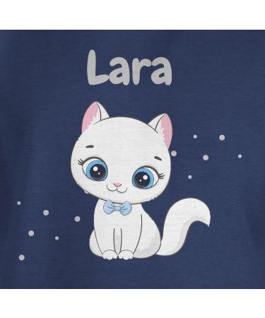 Personalized Gift T-Shirt for Girls - Cute Cat Design | Shirtracer | Dark Blue Mottled - Buy Online on GoSupps.com