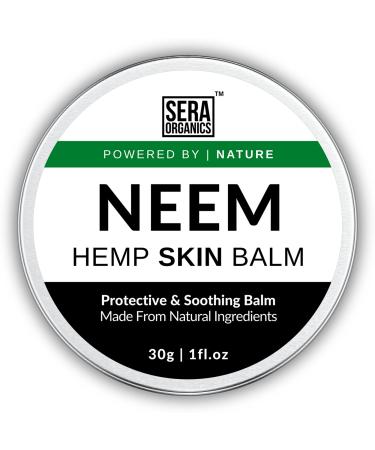 Neem Cream with Hemp for Eczema-Prone Skin Moisturises and Conditions Dry or Cracked Skin (30g) All Natural Chemical-Free Made in the UK | Sera Organics