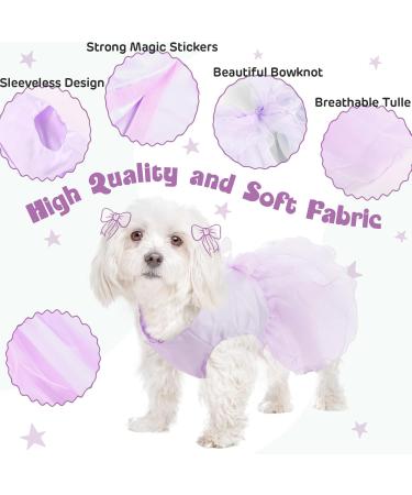 Luxury Dog Wedding Dress - Purple Princess Puppy Skirt & Evening Dresses | Summer Bowknot Dog Clothing for Small Dogs (M) - Buy Online on GoSupps.com