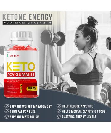 Sure Slim Keto ACV Gummies - 60 Gummies, Advanced Apple Cider Vinegar Formula - Buy Online on GoSupps.com