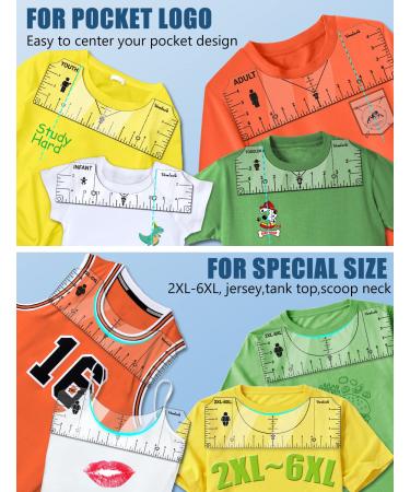 Vinyl Alignment Tshirt Ruler Guide with Soft Tape Measure - Center Designs with Precision for Cricut, Heat Press, HTV - Sewing Supplies and Crafting Tools - Transparent PVC - Professional Alignment Tool - Buy Online on GoSupps.com