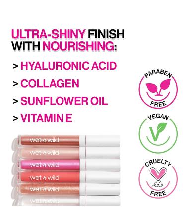 Wet n Wild Mega Slicks Lip Gloss with Hyaluronic Acid for Long Lasting High Shine - Sinless 1 Count - Buy Online on GoSupps.com