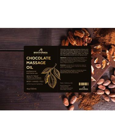 BODYFORNIA Chocolate Body Vegan Oil | Natural Organic Jojoba Moisturizing Oil for Massage & Multi-Purpose Use - Buy Online on GoSupps.com