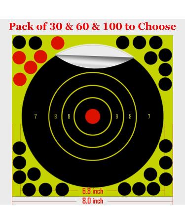 7 inch Adhesive Shooting Targets - 60 Pack - Reactive Self Stick Splatter Paper for Gun, Rifle, Pistol, Airsoft - Shooting Range Practice - Buy Online on GoSupps.com