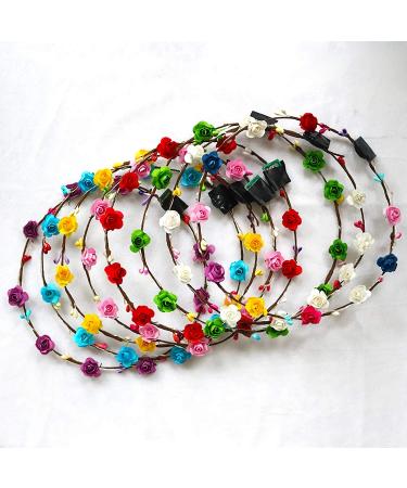 LED Flower Wreath Headband - 12pcs Floral Tiara Hair Jewelry for Festivals Birthdays Christmas & Weddings - Buy Online on GoSupps.com