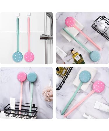 Long Handle Bath Brush with Exfoliating Cloth - 17 Inch Green | Body Exfoliating Brush for Men and Women - Buy Online on GoSupps.com