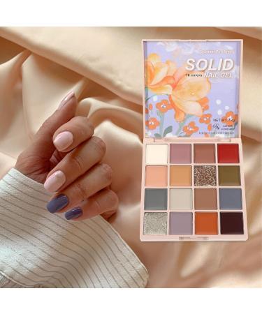 FOMIYES 1 Box of Solid Gel Nail Polish Solid Cream Gel Polish Palette 16 Color Nail Polish Gel Palette Manicure Glue Gels for Acrylic False Nails Art Accessories - Buy Online on GoSupps.com
