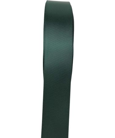 QIANF 1 Inch Wide Double Face Satin Ribbon No Fading Woven Ribbon - 25 Yard  (593-Dark Green) 1-25Yard 593-Dark Green