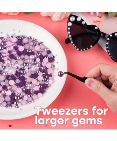 Astaron 50g Mixed Street Stones & Half Pearls for Crafting - Purple-Pink Rhinestones 3-10mm for Nails Shoes & More - Buy Online on GoSupps.com