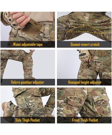 IDOGEAR Men G3 Combat Pants Multicam with Knee Pads - Medium - Buy Online on GoSupps.com